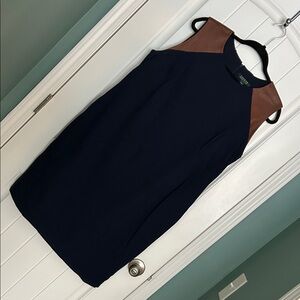 Ralph Lauren Chic Navy and Brown Sleeveless Dress